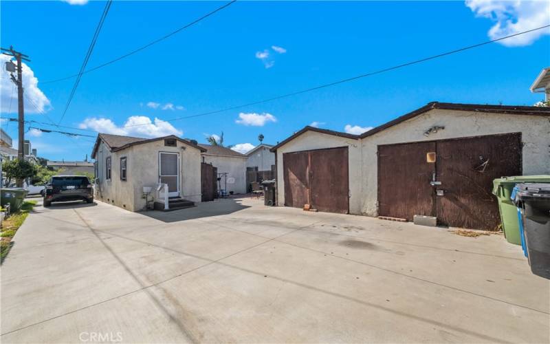 Garage and long driveway