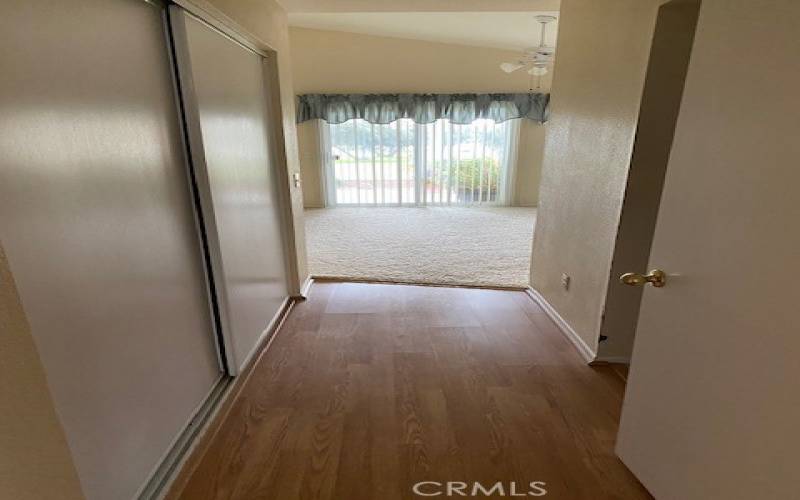 Looking into Master bedroom from bedroom hall off of master bath