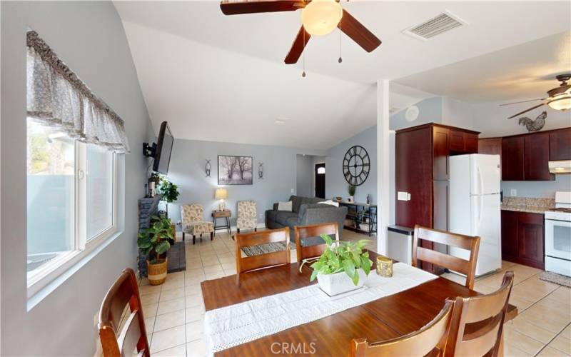 Diningroom, livingroom and, partial kitchen