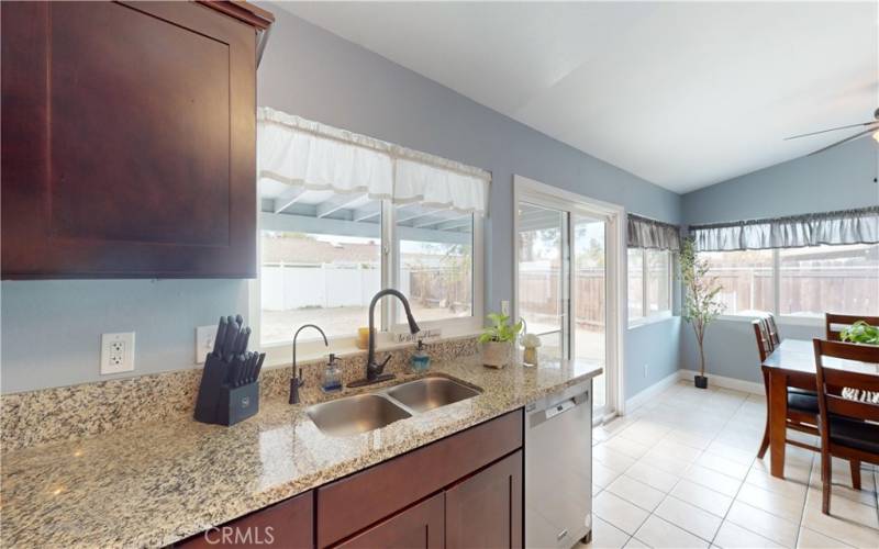 Partial kitchen and dining room