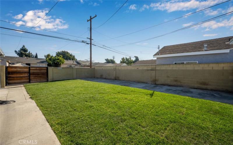 Large Grass Area in Backyard.