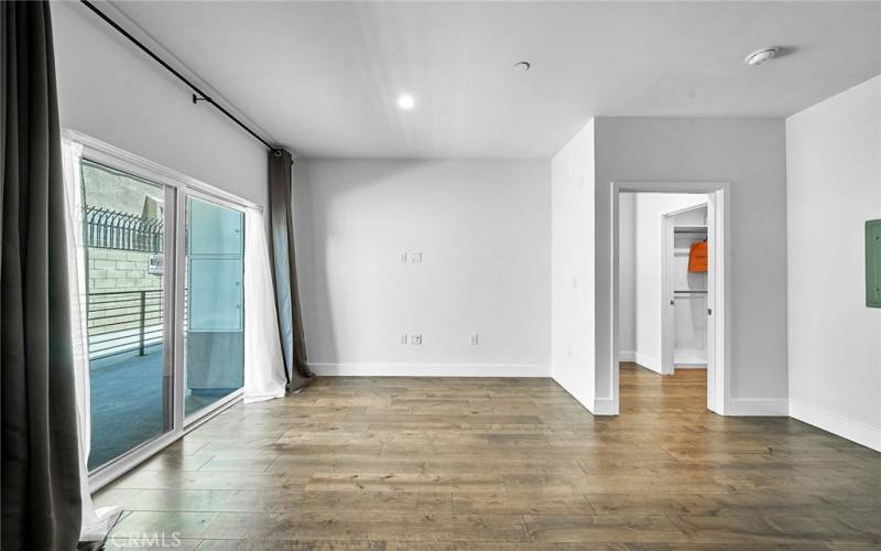 Dinning area with sliding glass door to private patio