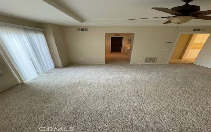 Master bedroom view toward bath and closet