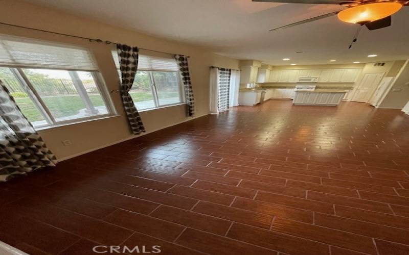 Family room view towards kitchen