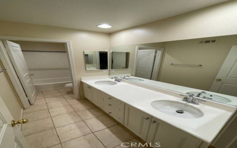 Master bedroom double sink