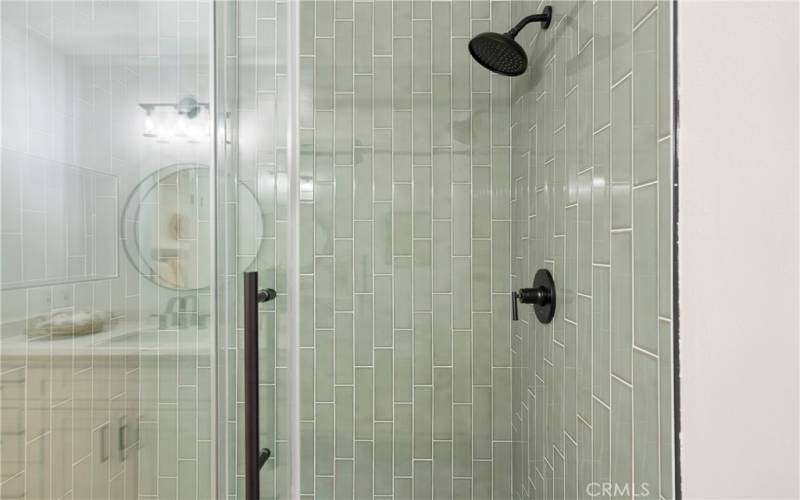 Beautiful glass enclosed shower