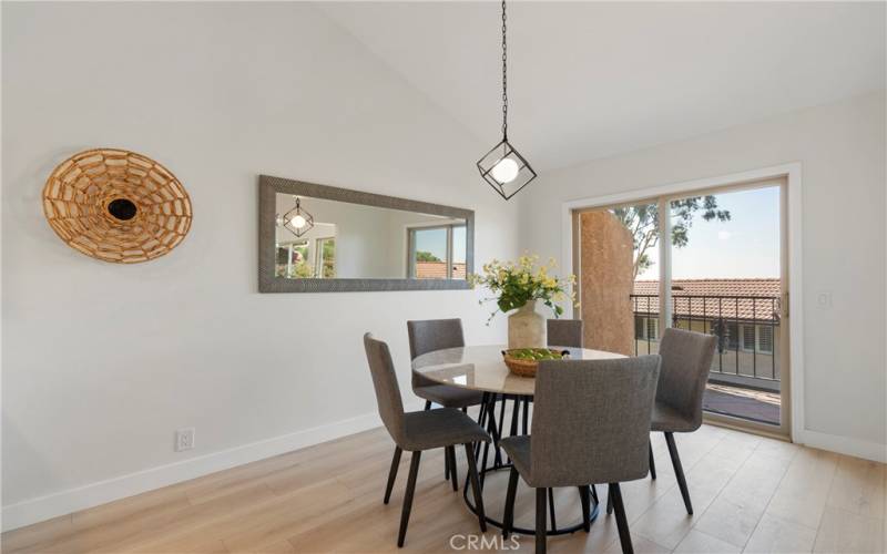 Bright cheery dining space