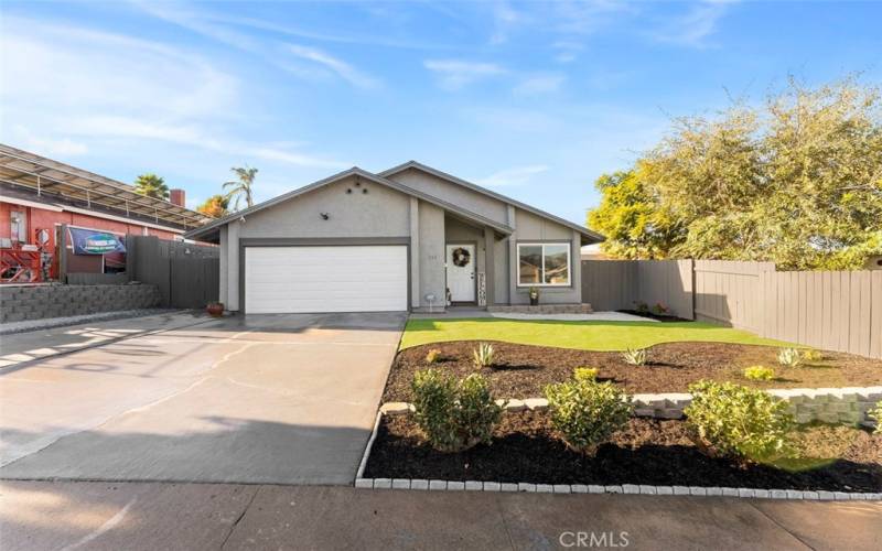 Backyard with plenty of space, and storage shed.