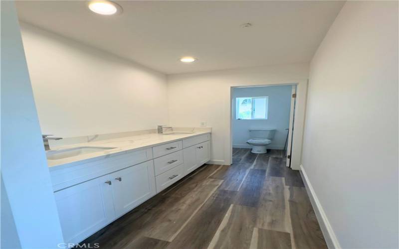 Dual sink master bath.