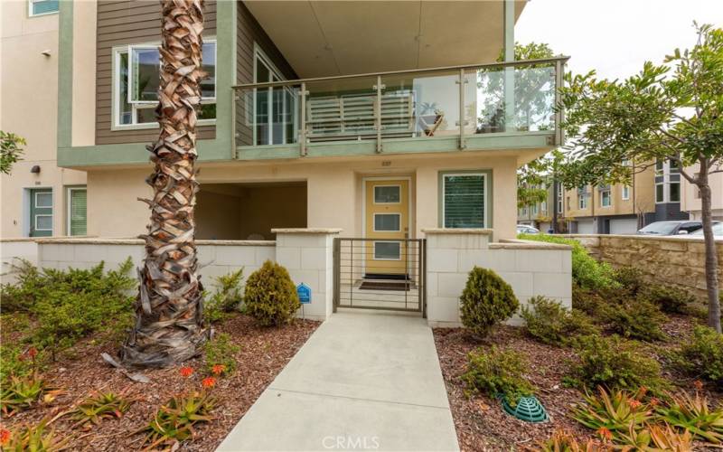 Enclosed front patio at entry.  (There are 2 outdoor areas.)