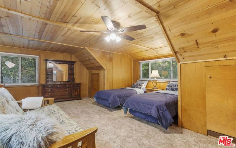 Upstairs bedroom with several closets, lots of storage and secret room behind wall.