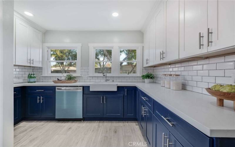 Lots of counter top space in this beautiful light and bright kitchen