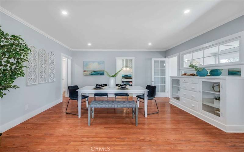 Dining Room with Built-in original cabinetry