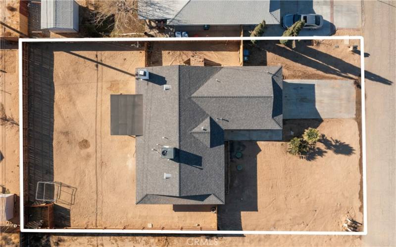 Overhead view of 10,019 sq ft lot