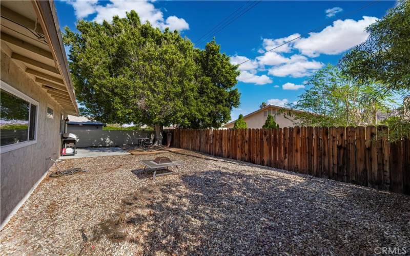 Backyard ready for entertaining, pets and children.