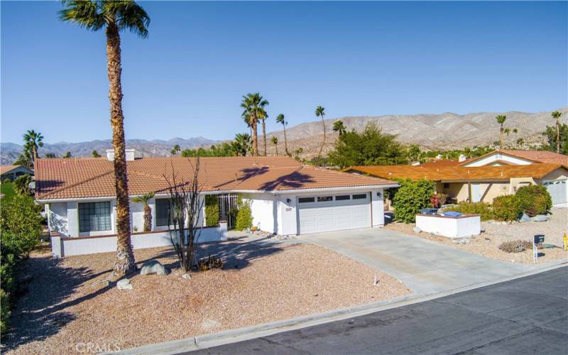 Front of house and mountain views