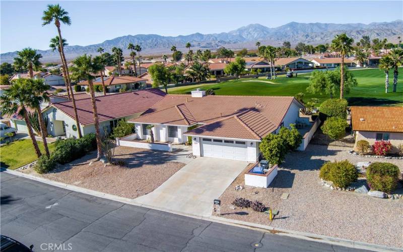 Front of house and mountain views