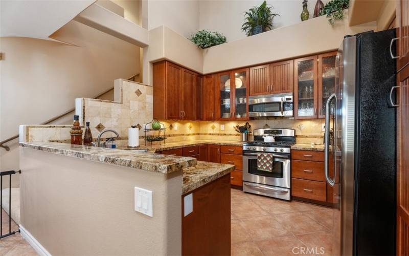 Vaulted ceilings in kitchen