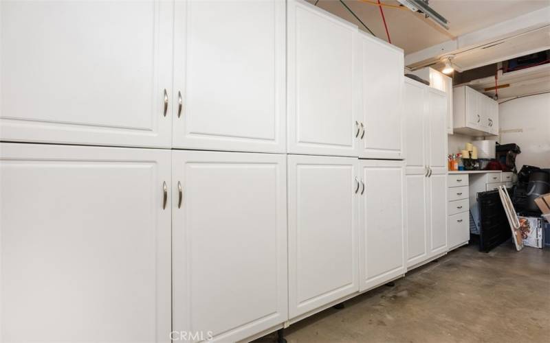 Garage offers built in storage