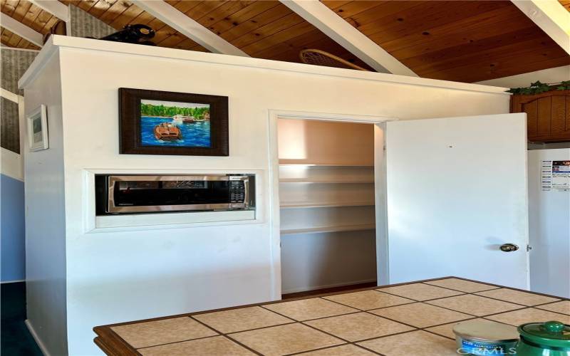 Kitchen Walk-In Pantry and Microwave
