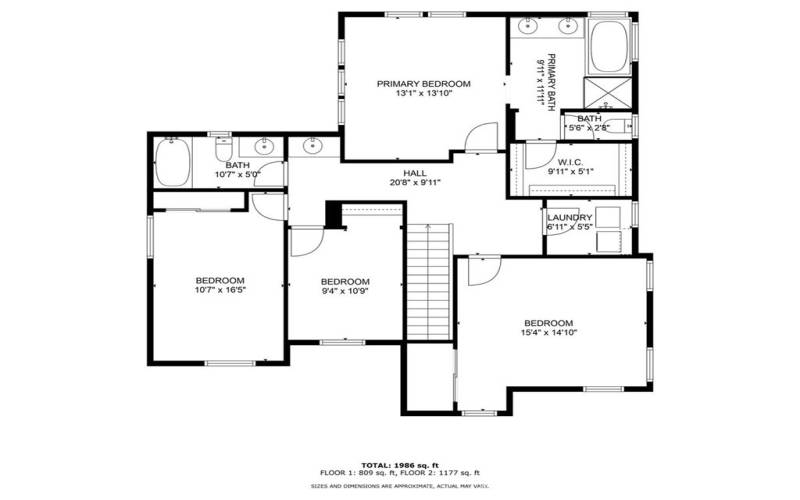 2nd floor with dimensions