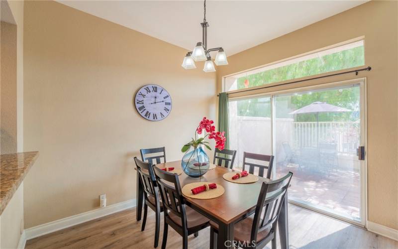 Dining Room and Sliding Glass door to Private terrace