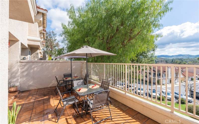 Private terrace with mountain views