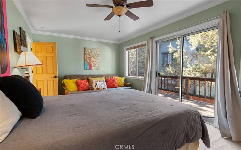 Upstairs Bedroom with private balcony.