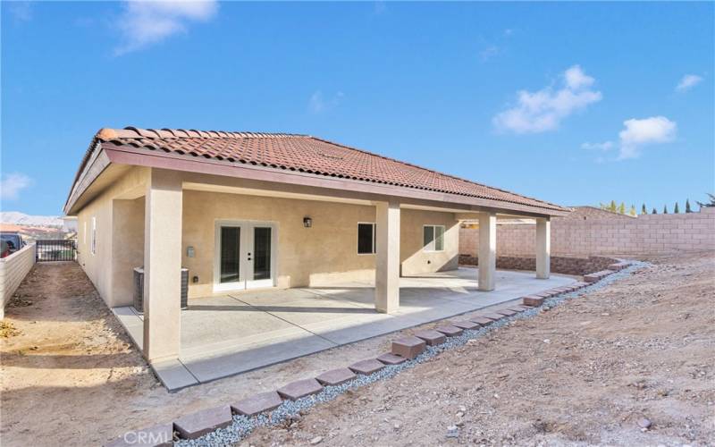 Patio is built to accommodate outdoor dining