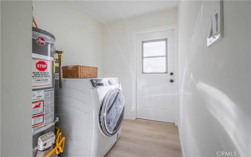 Laundry room inside the home.