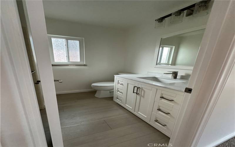 Master bathroom toilet and window