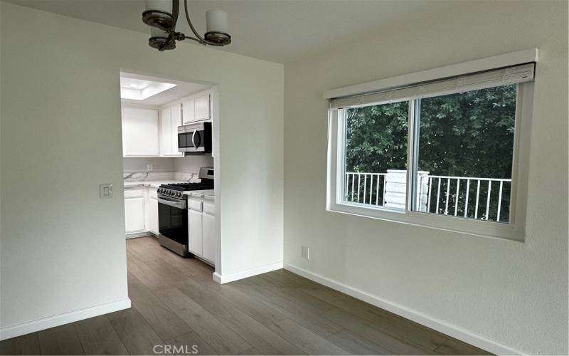 Dining room and kitchen view