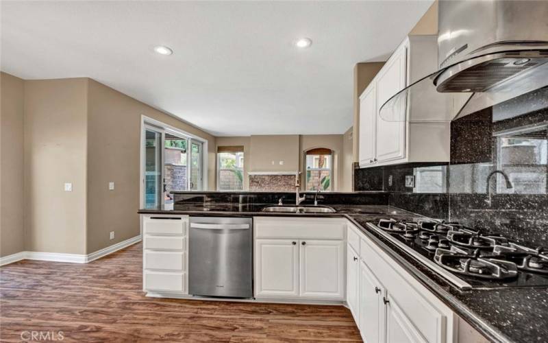 Updated kitchen open to family room.