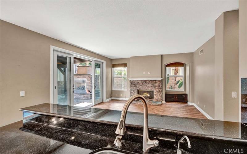 View of Family room from kitchen