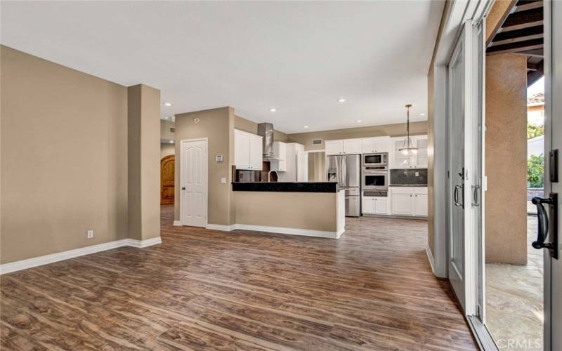 View from Family Room to Kitchen