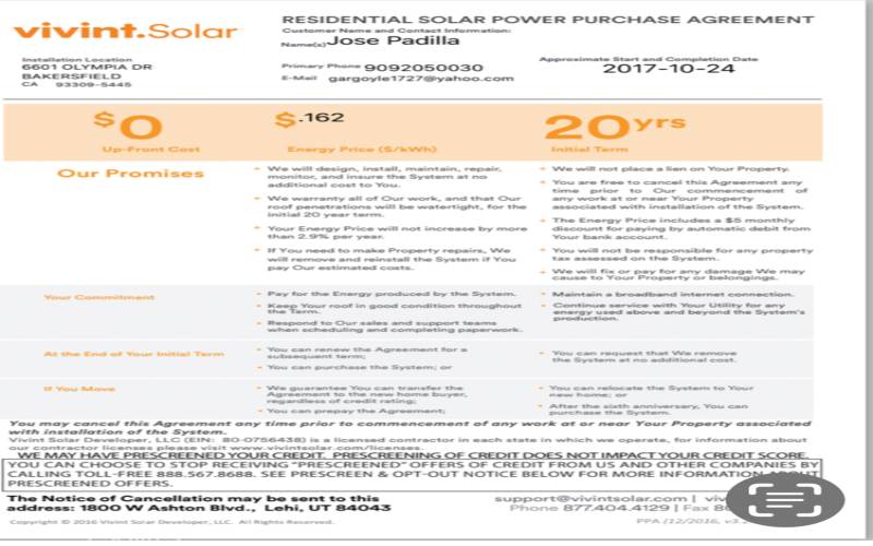 Solar PPA contract info Part 2