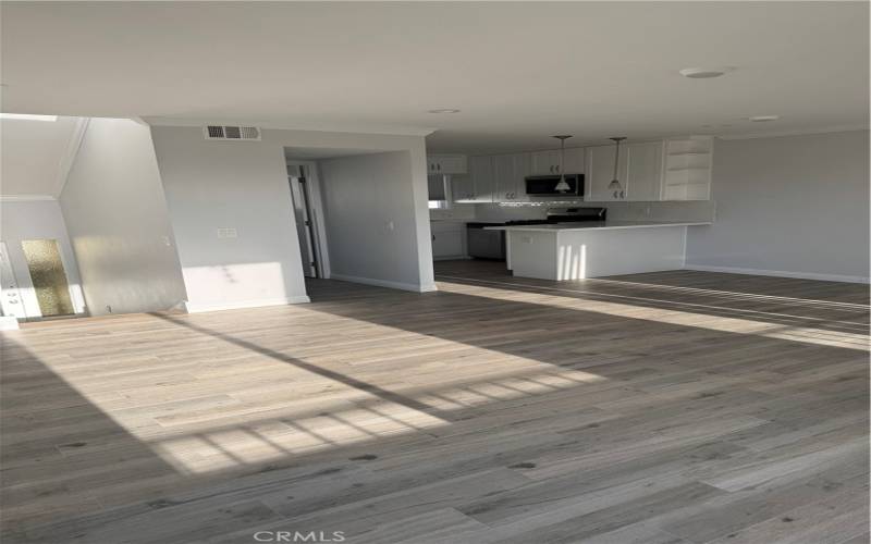 Living room facing kitchen