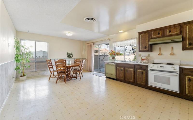 kitchen and dining area