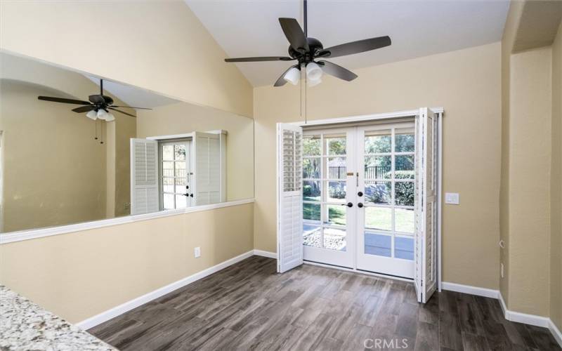 eat in dining area with French Doors to the back