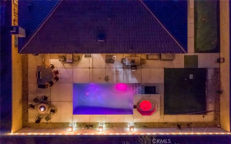 Aerial Backyard Photo at night