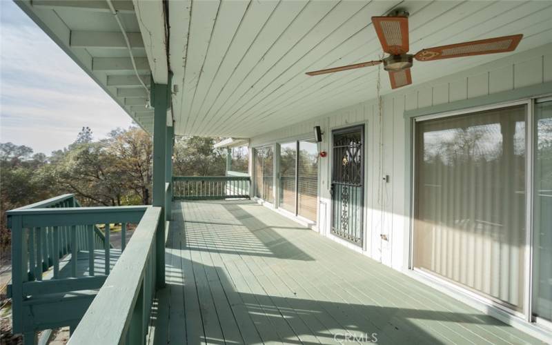 Sliding glass door to dining room, then front door, and 2 additional sliding glass doors to living room