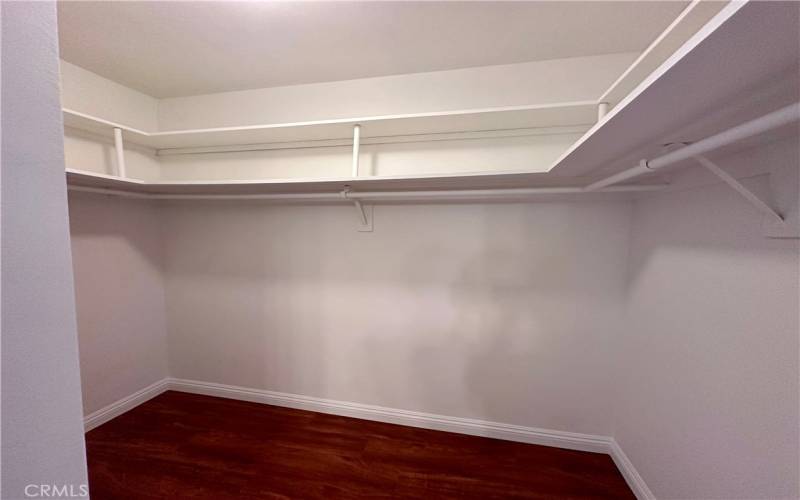 Master bedroom's walk-in closet