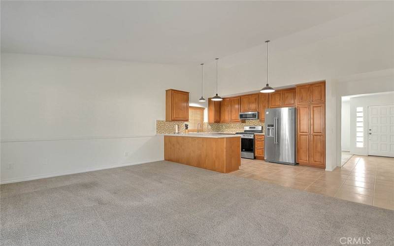 Family room and kitchen, view to the entry too!