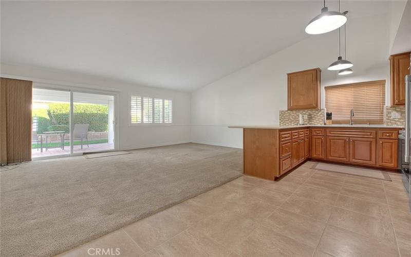 Kitchen to family room view