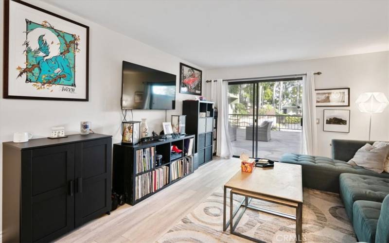 Living Room With Sliding Glass Door to Patio