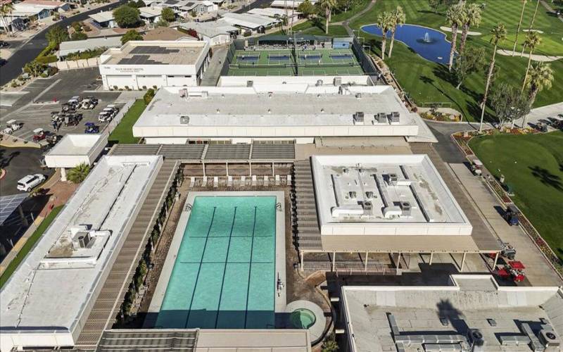 Large pool area at clubhouse