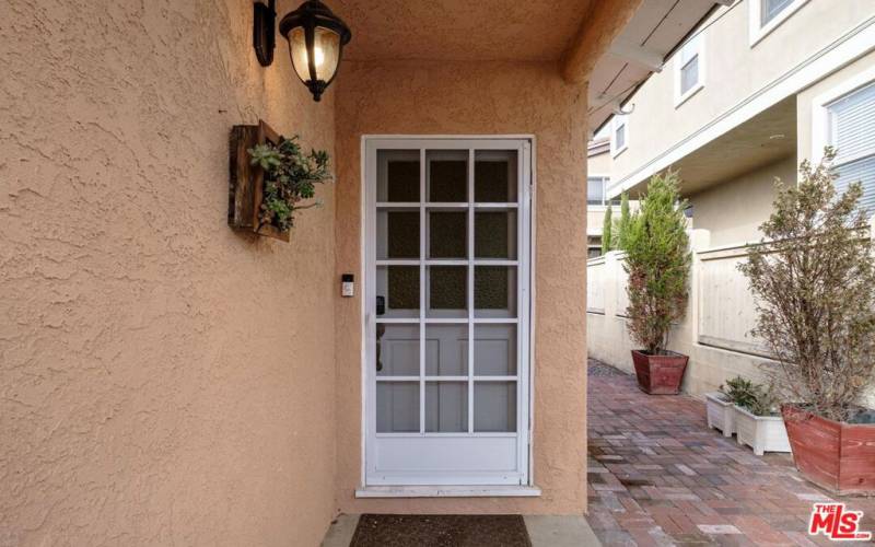 Front door with keyed and keyless entry