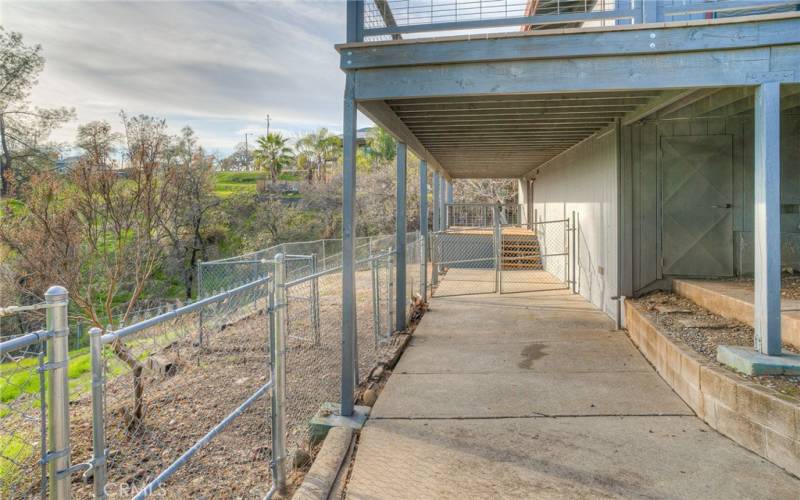 Access to the cross fenced backyard