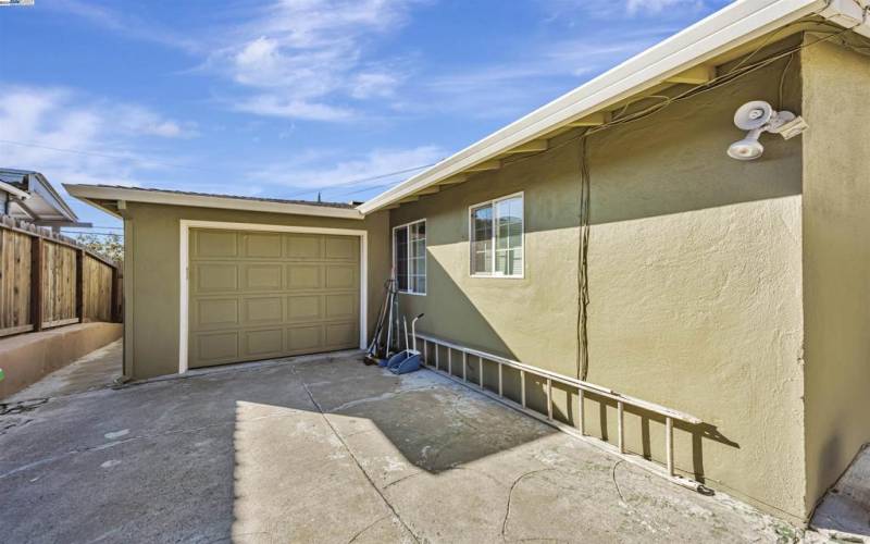 Rear garage door