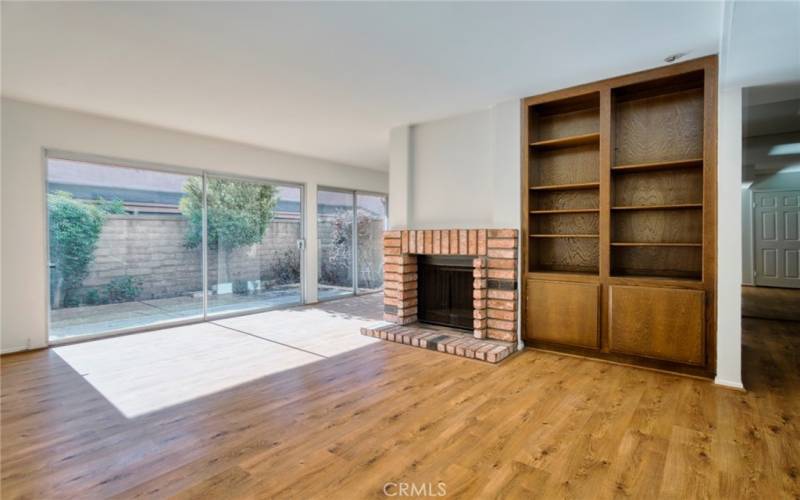 Living room with fireplace